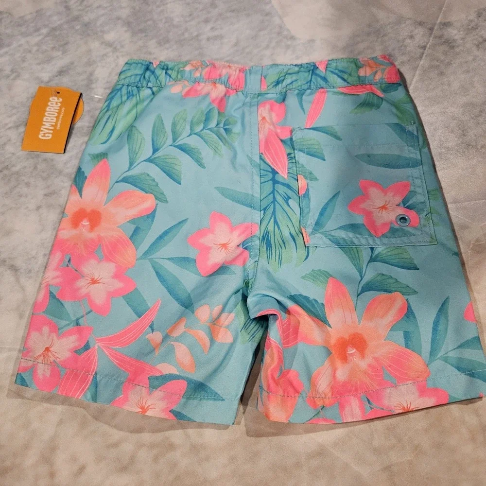Boys Swim Trunks 5T Bundle Cat‎ & Jack Gymboree Dinosaur Tropical NWT 2 Pc